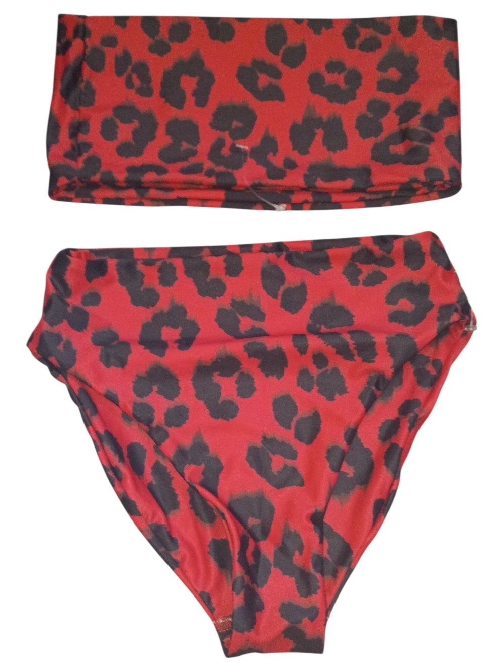Buddy Love Red and Black Leopard Print Two-Piece Swim Set